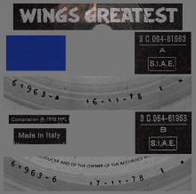 1978 12 01 WINGS GREATEST - 3C 064-61963 - COLORED BLUE VINYL - ITALY - pic 4