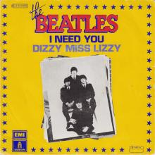 THE BEATLES DISCOGRAPHY FRANCE - OLDIES BUT GOLDIES - 090 L8-P4 - I NEED YOU ⁄ DIZZY MISS LIZZY - E 2C 010-04455 - pic 1