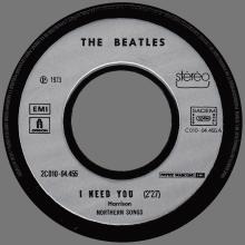 THE BEATLES DISCOGRAPHY FRANCE - OLDIES BUT GOLDIES - 090 L8-P4 - I NEED YOU ⁄ DIZZY MISS LIZZY - E 2C 010-04455 - pic 3