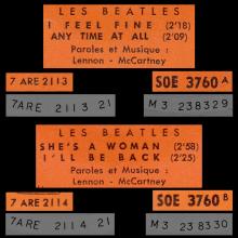 THE BEATLES FRANCE EP - A - 1964 12 00 - SLEEVE 1 RECORD 2 - ODEON SOE 3760 - pic 5