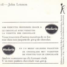 1964 THE BEATLES PHOTO - POSTCARD BELGIUM - CHROMO VICTORIA 18 JOHN LENNON - 8X14,5 - pic 1