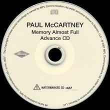 UK 2007 06 04 - MEMOORY ALMOST FULL - ADVANCE CD - MERCURY RECORDS - STARCON. LLC - pic 3