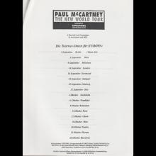 1993 00 00 - PAUL McCARTNEY THE NEW WORLD TOUR - EUROPA 1993 - EMI - GERMANY - PRESS PACK - pic 9