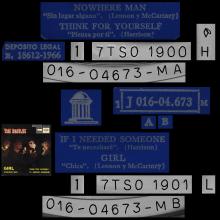 SP272 NOWHERE MAN ⁄ THINK FOR YOURSELF ⁄ IF I NEEDED SOMEONE ⁄ GIRL - pic 5