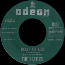 SPAIN 1965 06 10 - DSOL 66.064 - TICKET TO RIDE ⁄ YES IT IS - SLEEVE 2 LABEL 1 C - pic 5
