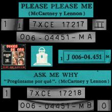 SPAIN 1963 04 30 - PLEASE PLEASE ME ⁄ ASK ME WHY - SLEEVE 14 LABEL H - 1 J 006-04.451 M  - pic 1