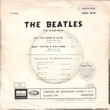 SPAIN 1967 08 08 - DSOL 66.080 - ALL YOU NEED IS LOVE ⁄ BABY YOU'RE A RICH MAN - SLEEVE 3 LABEL 2 - 1 J 006-04.476 M - pic 1