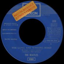 SPAIN 1970 08 25 - 1J 006-04.514 M - THE LONG AND WINDING ROAD ⁄ FOR YOU BLUE - SLEEVE 1 LABEL 1 - PROMOCION - pic 1