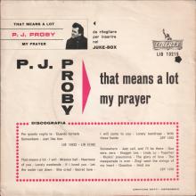 P.J. PROBY - THAT MEANS A LOT - ITALY 1966 01 04 - LIB 10215 - pic 2