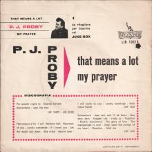 P.J. PROBY - THAT MEANS A LOT - ITALY 1966 01 04 - LIB 10215 - pic 1