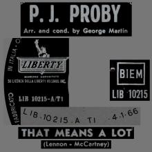 P.J. PROBY - THAT MEANS A LOT - ITALY 1966 01 04 - LIB 10215 - pic 4