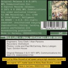 1971 12 07 - 2022 02 04 -  WINGS WILD LIFE - CAPITOL - 00 6 02435 61173 0 - GERMANY - HALF SPEED MASTER - pic 7