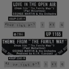 GEORGE MARTIN - LOVE IN THE OPEN AIR ⁄ THEME FROM "THE FAMILY WAY " - UK - UP 1165 - 1966 12 23 - pic 4