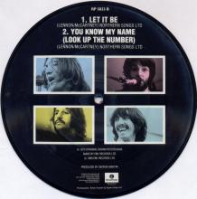 1970 03 06 THE BEATLES - LET IT BE ⁄ YOU KNOW MY NAME (LOOK UP THE NUMBER) - RP 5833 - 1990 - pic 1