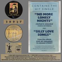 1984 09 24 - NO MORE LONELY NIGHTS  ⁄ SILLY LOVE SONGS - RP 6080 - US PICTURE DISC 12" - 1984 10 08 - pic 3