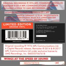 1976 04 09 - 2017 11 17 - WINGS AT THE SPEED OF SOUND - ORANGE VINYL - 6 02557 83674 5 - 0602557567618 - pic 11