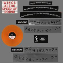 1976 04 09 - 2017 11 17 - WINGS AT THE SPEED OF SOUND - ORANGE VINYL - 6 02557 83674 5 - 0602557567618 - pic 4
