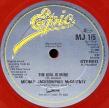 1982 10 18 - THE GIRL IS MINE - JACKSON ⁄ MCCARTNEY - EPIC MJ1-5 - ORANGE (RED)  VINYL - UK - pic 4