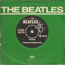 SPAIN 1976 05 01 - 1J 006-06.103 - YESTERDAY ⁄ I SHOULD HAVE KNOWN BETTER - SLEEVE 1 LABEL 2  - pic 1