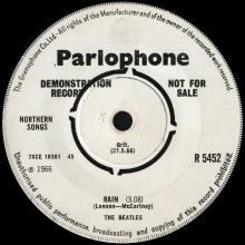 1966 07 10 -  PAPERBACK WRITER ⁄ RAIN - R 5452 - PROMO - pic 1