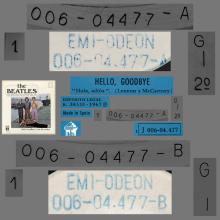 SPAIN 1976 05 01- HELLO, GOODBYE⁄I AM THE THE WALRUS - EMI-ODEON 006-04.477 - TESTPRESSING - pic 1