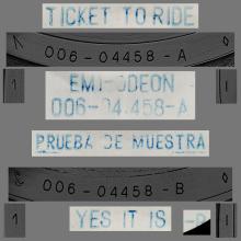SPAIN 1976 05 01- TICKET TO RIDE ⁄ YES IT IS - 006-04.458 - TESTPRESSING - pic 1