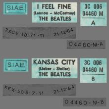 THE GREATEST STORY - I FEEL FINE ⁄ KANSAS CITY - 3C 006-04460 - BLUE LABEL - A - pic 1