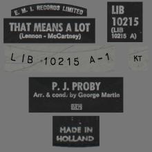P.J. PROBY - THAT MEANS A LOT - LIB 10215 - HOLLAND - 45  - pic 1