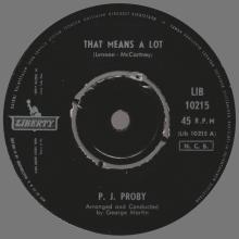P.J. PROBY - THAT MEANS A LOT - FINLAND - 45  - LIB 10215 - pic 1