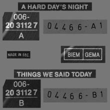 A HARD DAY'S NIGHT - THINGS WE SAID TODAY - 1992 - 006- 20 3112 7 - 2 - RECORDS - pic 3