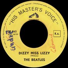 BEATLES DISCOGRAPHY CONGO - 1965 10 00 - DP 563 - DIZZY MISS LIZZY / YESTERDAY - pic 1