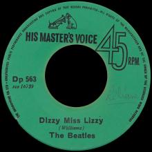 BEATLES DISCOGRAPHY CONGO - 1965 10 01 - DP 563 - DIZZY MISS LIZZY / YESTERDAY  - pic 1