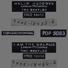 BEATLES DISCOGRAPHY PORTUGAL 030 B - HELLO GOODBYE / I AM THE WALRUS - PDP 5083 - pic 1