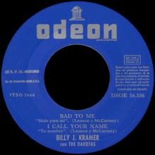 BILLY J. KRAMER WITH THE DAKOTAS - DO YOU WANT TO KNOW A SECRET ⁄ I'LL BE ON MY WAY ⁄BAD TO ME ⁄ I CALL YOUR NAME - DSOE 16.556  - pic 5