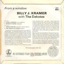 BILLY J. KRAMER WITH THE DAKOTAS - FROM A WINDOW - GEP 8921 - UK - EP - pic 2