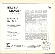 BILLY J. KRAMER WITH THE DAKOTAS - I'LL KEEP YOU SATISFIED - GEP 8895 - UK - EP - pic 2