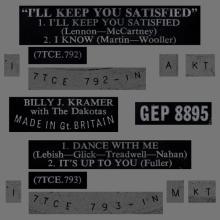 BILLY J. KRAMER WITH THE DAKOTAS - I'LL KEEP YOU SATISFIED - GEP 8895 - UK - EP - pic 4