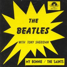 Beatles Discography Belgium 002 My Bonnie ⁄ The Saints - Polydor 52 273 A - Trad . - Type 2 - pic 1