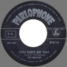 THE BEATLES DISCOGRAPHY BELGIUM 005 - CAN'T BUY ME LOVE / YOU CAN'T DO THAT - R 5114 - pic 1