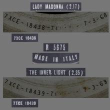THE BEATLES DISCOGRAPHY BELGIUM 069 - LADY MADONNA / THE INNER LIGHT - R 5675 - pic 1
