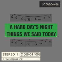 A HARD DAY'S NIGHT - THINGS WE SAID TODAY - 1976 / 1987 - 1 C 006-04 466 - 2 - RECORDS  - pic 1