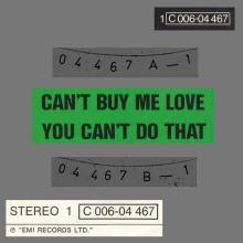 CAN'T BUY ME LOVE - YOU CAN'T DO THAT - 1976 / 1987 - 1C 006-04 467 - 2 - RECORDS - pic 1