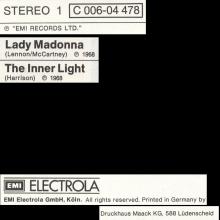 LADY MADONNA - THE INNER LIGHT - 1976 / 1987 - 1C 006-04 478 - 1 - SLEEVES - pic 4