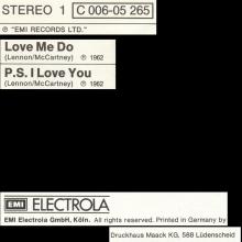 LOVE ME DO - P.S. I LOVE YOU - 1976 / 1987 - 1C 006-05 265 - 1 - SLEEVES - pic 1