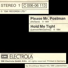PLEASE MR. POSTMAN - HOLD ME TIGHT - 1976 / 1987- 1C 006-06 113 - 1 - SLEEVES - pic 1