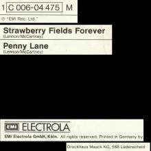 STRAWBERRY FIELDS FOREVER - PENNY LANE - 1976 / 1987 - 1C 006-04 475 M - 1 - SLEEVES - pic 5