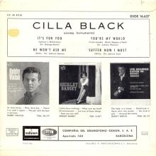 CILLA BLACK - IT'S FOR YOU - SPAIN - DSOE 16.627 - EP - B - pic 2