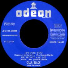 CILLA BLACK - IT'S FOR YOU - SPAIN - DSOE 16.627 - EP - B - pic 3