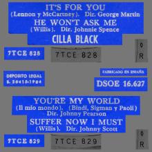 CILLA BLACK - IT'S FOR YOU - SPAIN - DSOE 16.627 - EP - B - pic 1