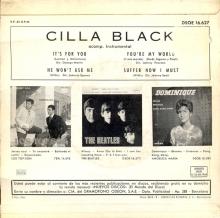 CILLA BLACK - IT'S FOR YOU - SPAIN - DSOE 16.627 - EP - A - pic 2